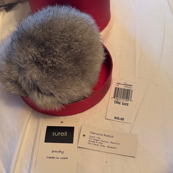 Surell Rabbit Fur earmuffs - Picture 3 of 4